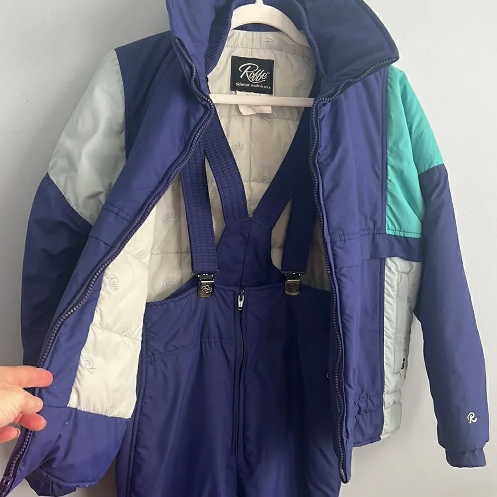 Roffe Made in the USA Women’s 12 Vintage Snow bibs pants Coat Jacket Ski Set